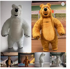 Aufblasbares Martha-Bär-Braunbär-Riesenkostüm für Erwachsene, gehendes Maskottch