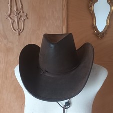 Cowboy Hut Braun Wildlederoptik, Hut, Fasching, Karneval, Carneval