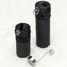 Windlicht Set 20+14cm Nachtblau Ornament Perlen herausnehmbare Teelichteinsätze