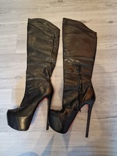 Extrem Plateau Stiefel echtes Leder Overknee gern getragen Gr. 38 Stiletto