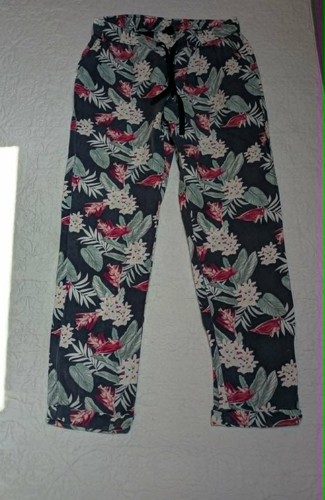 Hose blau geblümt baumwolle - hose,