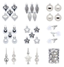 Christbaumschmuck Glas Weihnachtsbaumschmuck Christbaumkugeln Frosty Silver
