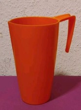 DDR PNEUMANT Großer HENKEL TOPF/ KANNE MESSBECHER in ORANGE 19 cm hoch VINTAGE