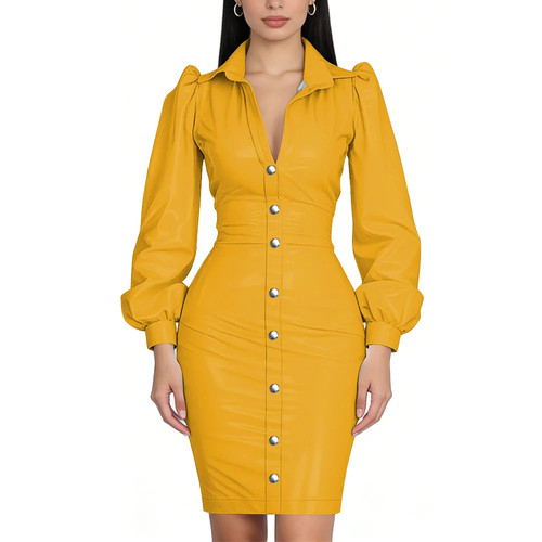 Umlegekragen knopf pvc - umlegekragen, kleid