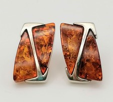 Große Bernstein Ohrstecker