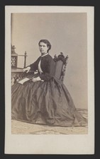 -1a❚ CDV Foto ca.1865, Frau am Schreibtisch , Berlin G. Steffens
