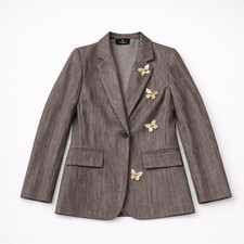 Brauner damen blazer aus - brauner,