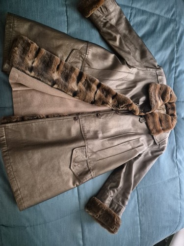 Ledermantel goldbraun mit - ledermantel,,