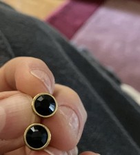 Pilgrim Ohrstecker Gold Schwarz Damen Ohrringe