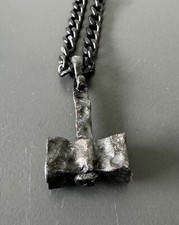 Anhänger Mjölnir Thorshamme Schmuck Wikinger Thor  geschmiedet Zauber  schwarz