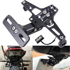 Universal Einstellbar Motorrad Kennzeichenhalter Lizenz mit LED Rücklicht Neu