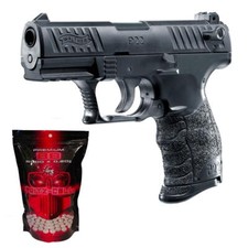 Set Walther P22Q Airsoft  Softair Pistole BLK 6 mm spring < 0,5 J 20R + 5000 Bbs