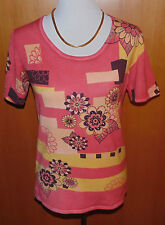 ART & COLOUR Pullover  Grafik-Blütendruck Perlenstickerei Gr.M QVC