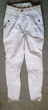 Damenreithose/Turnierreithose von Catago, weiß, Kniebesatz, Gr. 38 [1229]