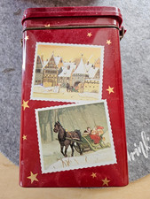 Blechdose Kaffeedose Fa. "EDUSCHO" mit Weihnachtsmotiven, guter Zustand