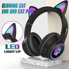 Bluetooth Katze Ohr Kopfhörer Gaming Headset Kopfhörer mit Glühenden LED Licht
