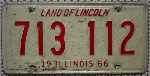 Illinois nummernschild 1966 - illinois,