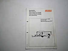 Ersatzteilliste Hako Anhängewagen (2509) Beleuchtung (2607) Hako Hausdruckerei