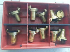 9x 1" Schlauchstück Messing Schlauchtülle Schnellkupplung