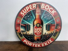 SUPER BOCK Blechschild 20cm Bier Pils Werbeschild Retro Vintage Deko Bar