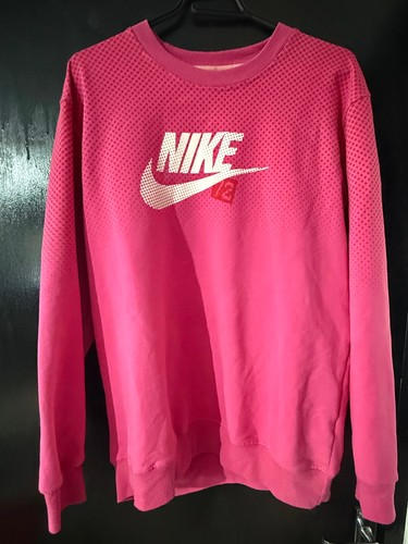 Nike pink knit sweatshirt - pink, logo
