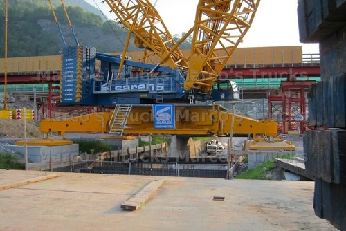 Lkw foto terex kranwagen blau - lkw,