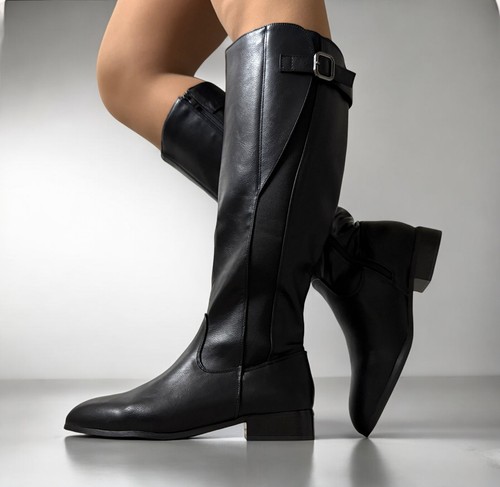 Schwarze kniehohe damenstiefel - schwarze,