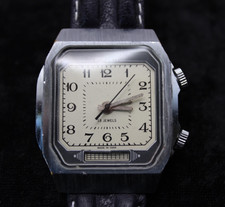 Vintage Herren Armbanduhr Mechanisch Poljot 18 Steine 4-eck Armbandwecker Wecker