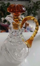 Glaskaraffe mii gelbgebeiztem böhmischen Glas  aus der Glasmanufaktur Egermann 