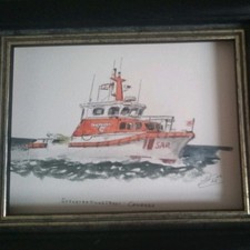 Aquarell "   SEENOTRETTUNGSBOOT COURAGE DER DGZRS "