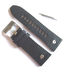 DIESEL Original Ersatzband Lederband Lederarmband DZ7313 Uhrband Schwarz 28 mm
