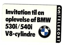 TK 300 Telefonkarte/Phonecard Dänemark 5Kr BMW 530i