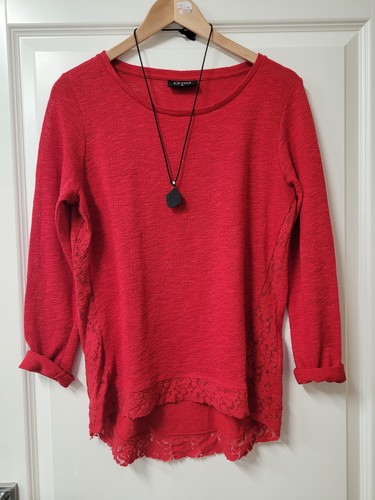 Leichter roter feinstrickpulli - roter,