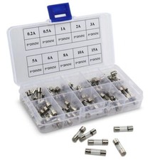 5x20mm Feinsicherung Set 100 tlg. 0,2A 0,5A 1A 2A 3A 5A 6A 8A 10A 15A