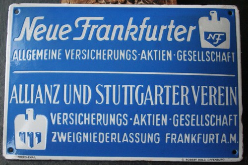 Emailleschild neue frankfurter - emailleschild,