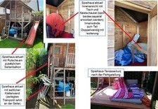 Gartenhaus Spielhaus Bangkirai ca. 2m x 2m, gebraucht, eigenbau