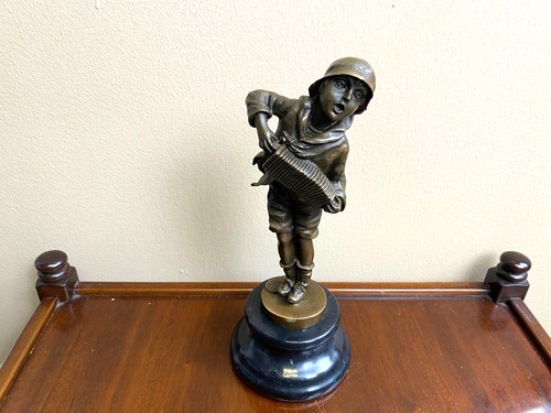Bronze skulptur junge - bronze,