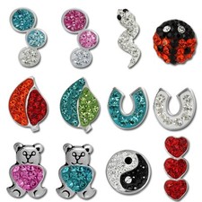 SilberDream Farbwahl Glitzer Ohrringe Zirkonia 925 Silber Ohrstecker GSO691X