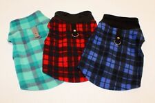 Hunde Welpen Pullover Geschirr Velours - kariert Holzfäller-Look - XS S -