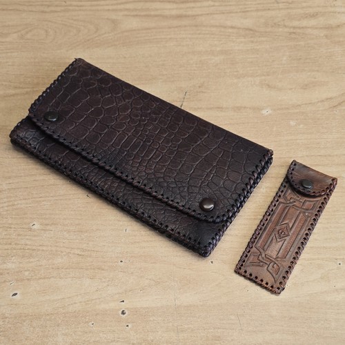 Vintage krokodil muster leder - krokodil,