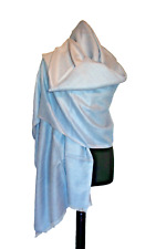 Stola Schal Indische Wolle Pashmina Blau  Handgefertigt Indien