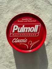 18 Jahre alte Blechdose mit Deckel rund Pulmoll für Sammler