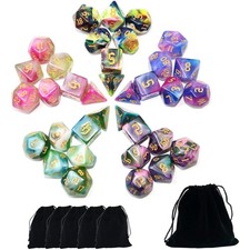 Polyedrische Würfelsets Tabletop RPG DND MTG D4 D20 D12 D8 D10 4 Farbsets Neu OV