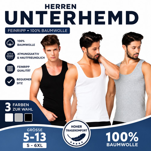 Herren unterhemd feinripp - unterhemd,