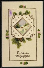 Winterliche Landschaft zu Weihnachten, Ansichtskarte 