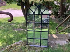 Antikes Stallfenster aus Gusseisen, Spiegel, Bogen, Gussfenster,  1,16m x 59cm