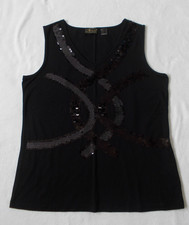 scharzes Top von Glöckler mit großen Pailetten in Gr. 46