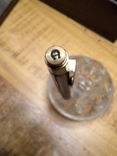 Vintage 70er 70s Aigner Kugelschreiber Taback Leder mit Gold abgesetzt