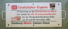 Großes Zuglaufschild, Metall, Grafschafter-Express, Bahnhofsfest Moers 1987