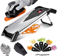 Profi Edelstahl V-Hobel Gemüsehobel - Gemüseschneider - mit 5x Klingen - Hobel